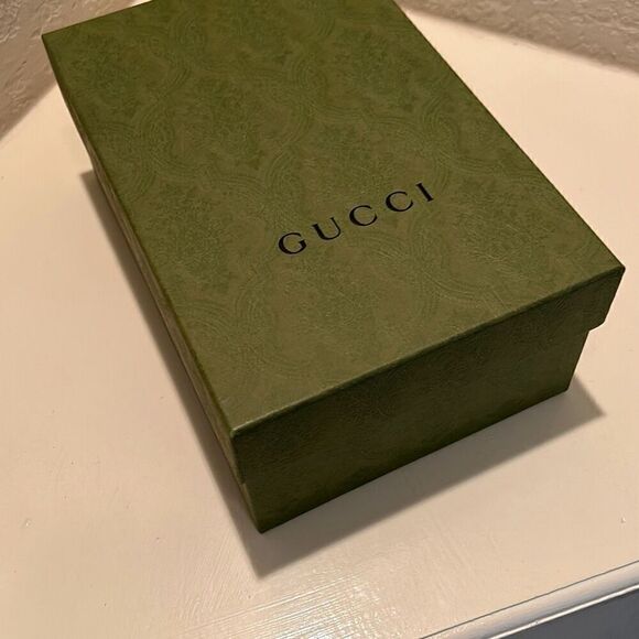 Gucci Olive Green Baroque Floral Logo Gift Storage Box Medium Sized - Picture 7 of 7